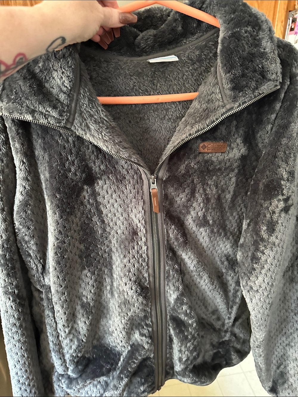 Columbia Women's Charcoal Plush Full-Zip Teddy Jacket